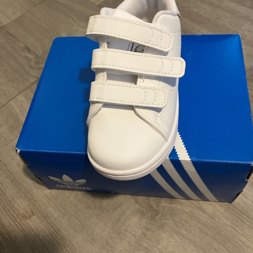 Adidas White Velcro Sneakers Minimalist Design